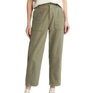 The Great Vintage Straight Relaxed Fit Pants Flat Front Pockets Green Women 28‎